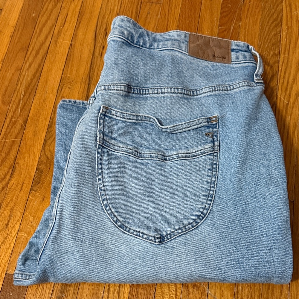Madewell Light Blue Jeans with Brown Patch